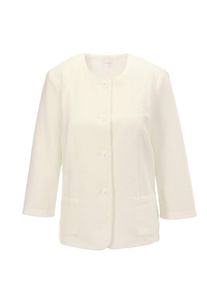 Jackenblazer GOLDNER "Bequeme Kleiderjacke mit Struktur", Damen, Gr. 38, gr&uuml;n (cremewei&szlig;), Obermaterial: 98% Polyester PES. 2% Elasthan EL., Tubular, Blazer Jackenblazer, Eingefasste Innenn&auml;hte