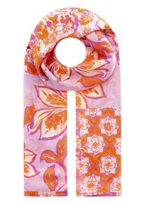 Modeschal Zwillingsherz "Paisley", Damen, orange, pink, Kunstfaser, Modet&uuml;cher Modeschal, transparent, aquarell Print, Schriftzug