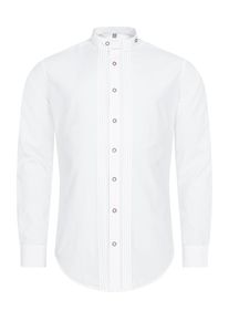 N&uuml;bler Trachtenhemd N&Uuml;BLER "Trachtenhemd langarm Joshua", Herren, Gr. M, EURO, wei&szlig;, Obermaterial: 50% Baumwolle CO. 50% Polyester PES., Hemden Trachtenhemd