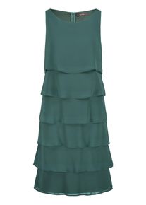 Cocktailkleid Vera Mont "Cocktailkleid mit Volant", Damen, Gr. 38, EURO, gr&uuml;n (schwarz emerald), Obermaterial: 100% Polyester PES., Kleider Cocktailkleid