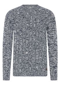 !Solid Strickfleece-Pullover SOLID "Strickpullover SDRicco", Herren, Gr. M, blau (insignia blau melange), Obermaterial: 70% Baumwolle CO recyc.. 30% Polyester Pol. recyc.., Pullover Strickfleece-Pullover