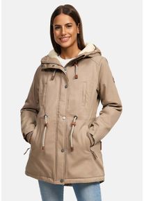 Winterjacke Navahoo "Navahoo Ireliaa Damen Jacke B991", Damen, Gr. XS, grau (taupe grau), Obermaterial: 100% Baumwolle CO., Jacken Winterjacke