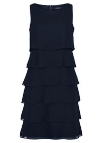 Cocktailkleid Vera Mont "Cocktailkleid mit Volant", Damen, Gr. 38, EURO, blau (night sky), 100% Polyester PES., Kleider Cocktailkleid