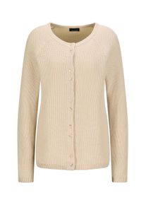 Strickjacke GOLDNER "Cardigan aus Baumwolle, Rundhals", Herren, Gr. 46, beige, Obermaterial: 100% Baumwolle CO., Modisch, Strickjacken Strickjacke, Piqu&eacute;-Optik