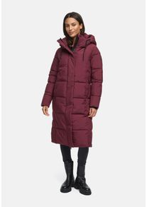 Winterjacke Marikoo "Marikoo Chumanii Damen Herbst Winter Steppmantel Parka lang N057", Damen, Gr. 3XL, rot (wine), Obermaterial: 100% Polyester PES., Jacken Winterjacke