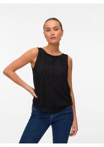 V&eacute;ro Moda Spitzentop VERO MODA "VMMAYA TANK TOP JRS VO", Damen, Gr. XS, schwarz, Jersey, Obermaterial: 95% Polyester, 5% Elasthan, unifarben, regular fit normal, Rundhals, Tops Spitzentop, Materialmix, regular fit