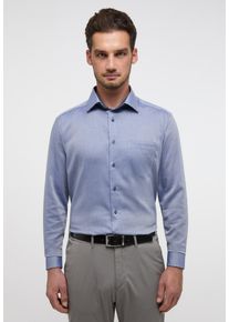 Langarmhemd Eterna "MODERN FIT", Damen, Gr. 44, Normalgr&ouml;&szlig;en, blau (dunkelblau), 100% cotton, tailliert, Manschette, Hemden Langarmhemd