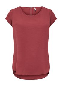 Kurzarmbluse Only "ONLVIC &ndash; feminines Blusenshirt in lockerer Form", Damen, Gr. 38, spiced apple, Web, Obermaterial: 97% Polyester, 3% Elasthan, unifarben, regular fit Po-bedeckend, Rundhals, Blusen Kurzarmbluse, Materialmix, regular fit