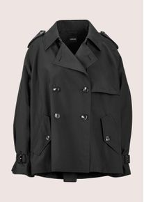 Madeleine Mode Trenchcoat MADELEINE "Kurztrench Kurzer Trenchcoat", Damen, Gr. 38, schwarz, Obermaterial: 100% Polyester PES., Modern, normal, M&auml;ntel Trenchcoat