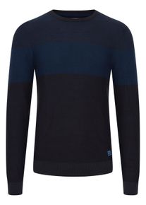 Strickfleece-Pullover Blend "Strickpullover BHNapinoa", Herren, Gr. L, blau (marineblaus), Obermaterial: 100% Baumwolle CO., Pullover Strickfleece-Pullover