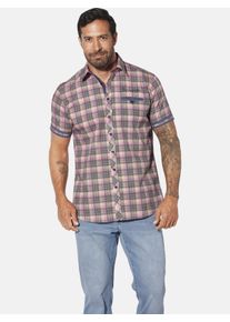 Kurzarmhemd Jan Vanderstorm "Kurzarmhemd KJORKSE", Herren, Gr. XL, weit, pink (pink kariert), Obermaterial: 100% Baumwolle CO., Hemden Kurzarmhemd