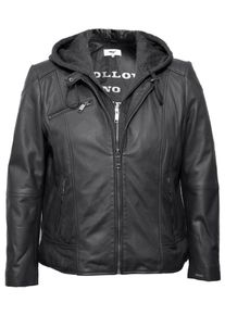 Lederjacke Maze "Lederjacke 42021318", Damen, Gr. 46, schwarz (anthra), Obermaterial: 100% Lammleder LEL. Futter: 100% Baumwolle CO., Jacken Lederjacke