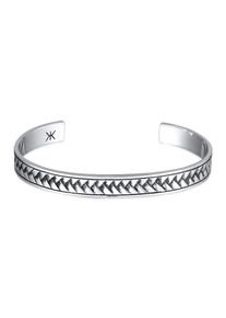 Armreif Kuzzoi "Armband Armreif Zopfmuster Vintage Design 925 Sterling Silber" Gr. 190, silber, Armb&auml;nder, Herren, Silber 925 (Sterlingsilber), Armreif