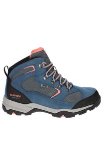 Wanderschuh Hi-Tec "Hi-Tec Stiefel Storm Wp Frauen", Damen, Gr. 36, Normalschaft, blau, hellblau, korallenrot, Leder und Textilien, Schuhe Wanderschuh