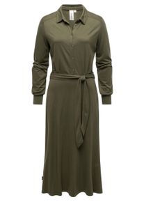 Blusenkleid Ragwear "Blusenkleid Plantee", Damen, Gr. L, N-Gr, gr&uuml;n (schwarz olive), Obermaterial: 95% Viskose CV. 5% Elasthan EL., Kleider Blusenkleid