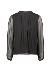 Klassische Bluse Zero "Blusenshirt mit transparenten &Auml;rmeln", Damen, Gr. 42, schwarz (schwarz beauty), Obermaterial: 100% Polyester Pol. recyc.., Blusen Klassische Bluse