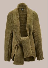 Madeleine Mode Strickjacke MADELEINE "Strickmantel Strickmantel", Damen, Gr. 40/42, gr&uuml;n (fango, melange), Obermaterial: 50% Polyacryl PAN. 40% Polyester PES. 10% Wolle WO., Modern, weit, Strickjacken Strickjacke