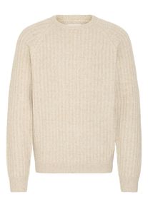 Strickfleece-Pullover Blend "Strickpullover BHDEXTER", Herren, Gr. S, grau (oyster gray), Obermaterial: 84% Polyester PES. 10% Wolle mw. 6% Nylon NY., Pullover Strickfleece-Pullover