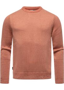 Sweater Ragwear "Strickpullover Larrs", Herren, Gr. XXL, braun (terracotta25), Obermaterial: 60% Baumwolle CO. 40% Polyacryl PAN. Futter: 60% Baumwolle CO. 40% Polyacryl PAN., gerade, Rundhals, Rippb&uuml;ndchen, Sweatshirts Sweater, stylischer Herren Sweatpullover mit Rippb&uuml;ndchen