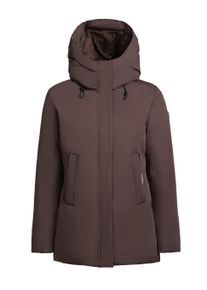 Winterjacke Khujo "Winterjacke Palla-YM", Damen, Gr. XL, braun (schwarz braun), Obermaterial: 55% Baumwolle CO. 45% Polyester PES. Obermaterial: Futter: 100% Nylon NY. 100% Polyester PES., M&auml;ntel Winterjacke