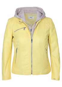 Lederjacke Maze "Lederjacke 42021318", Damen, Gr. 46, gelb (banana), Obermaterial: 100% Lammleder LEL. Futter: 100% Baumwolle CO., Jacken Lederjacke