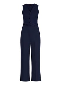 Jumpsuit Vera Mont "Jumpsuit mit G&uuml;rtel", Damen, Gr. 42, EURO, blau (night sky), Obermaterial: 95% Polyester PES. 5% Elasthan EL., Overalls Jumpsuit