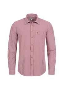 N&uuml;bler Trachtenhemd N&Uuml;BLER "Trachtenhemd langarm Rudi", Herren, Gr. M, EURO, rot (weinrot), Obermaterial: 70% Baumwolle CO. 30% Polyester PES., Hemden Trachtenhemd