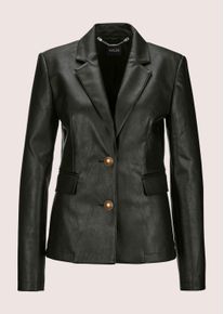 Madeleine Mode Jackenblazer MADELEINE "Lederblazer Blazer aus Leder-Imitat", Damen, Gr. 46, schwarz, Obermaterial: 100% Polyurethan PU., Modern, normal, Blazer Jackenblazer