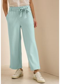 Stoffhose Cecil "Style Neele", Damen, Gr. M (40), L&auml;nge 26, gr&uuml;n (cool salvia gr&uuml;n), Web, Obermaterial: 46% Modal, 46% Polyester, 8% Elasthan, unifarben, lang, Hosen Stoffhose, Sommerhose mit Bindeg&uuml;rtel und elastischem Bund