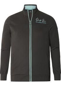 Sweatjacke Jan Vanderstorm "Sweatjacke JAVALD", Herren, Gr. 6XL, grau (dunkelgrau), Obermaterial: 100% Baumwolle CO., Sweatjacken Sweatjacke