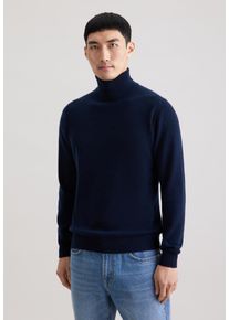 Strickpullover Seidensticker "Schwarze Rose", Herren, Gr. XL, navy, 100% Kaschmir, unifarben, regular fit, ohne Ausschnitt, Pullover Strickpullover, 1/1 Rollkragen Uni