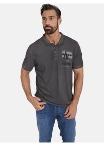 Poloshirt Jan Vanderstorm "Poloshirt ALSING", Herren, Gr. 3XL, grau (dunkelgrau), Obermaterial: 100% Baumwolle CO., Shirts Poloshirt