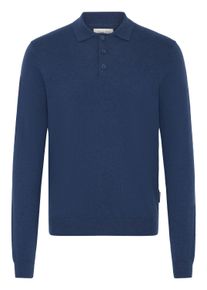 Longsleeve Casual Friday "Strickpullover CFFRODE", Herren, Gr. L, blau (medieval blau melange), Obermaterial: 95% Baumwolle CO. 5% Kaschmir WS., Shirts Longsleeve