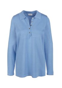 Strickpullover GOLDNER "Unkomplizierter Pullover mit Polokragen", Damen, Gr. 40, blau (lavendelblau), Obermaterial: 100% Polyacryl PAN., Tubular, Pullover Strickpullover, Vielseitig kombinierbar