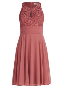 Abendkleid Vera Mont "Abendkleid mit Spitze", Damen, Gr. 42, EURO, rot (bright rust), 100% Polyester PES., Kleider Abendkleid