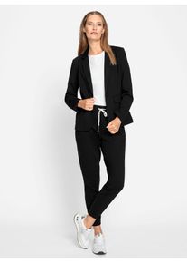 Hosenanzug Heine, Damen, Gr. 46, Normalgr&ouml;&szlig;en, schwarz, 67% Viskose, 27% Polyamid, 6% Elasthan, Anz&uuml;ge Hosenanzug