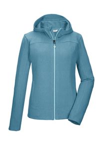 Fleecejacke Killtec "KOS 49 WMN FLC JCKT", Damen, Gr. 46, blau, Obermaterial: 90% Polyester, 10% Elasthan, Jacken Fleecejacke, Fleecejacke mit Kapuze, Kinnschutz und Eingrifftaschen