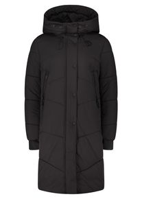 AMBER & JUNE Steppmantel AMBER & JUNE "Steppmantel mit Kapuze", Damen, Gr. 42, schwarz, Obermaterial: 100% Polyamid PA., M&auml;ntel Steppmantel