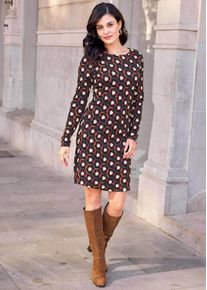 Druckkleid Alba Moda "Kleid Kleid", Damen, Gr. 40, N + K Gr, bunt (bunt, gemustert), Obermaterial: 84% Viskose CV. 11% Polyamid PA. 5% Elasthan EL., Modern, normal, Kleider Druckkleid