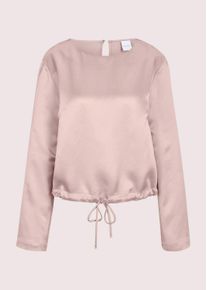 Madeleine Mode Langarmbluse MADELEINE "Blusenshirt Schlupfbluse mit Tunnelzug und Bindeband", Damen, Gr. 40, beige (cappuccino), Obermaterial: 72% Viskose CV. 28% Seide silk., Modern, Blusen Langarmbluse, Bluse mit Tunnelzug und Bindeband