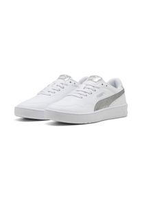 Sneaker Puma "COURT LALLY METALLIC WHISPER", Damen, Gr. 37,5, Puma wei&szlig;, Puma silber, Synthetik, Schuhe Sneaker, atmungsaktives Innenmaterial aus Textil, Obermaterial aus Synthetik