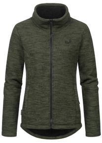 Kapuzensweatjacke Ragwear "Strickjacke Liram Melange", Damen, Gr. 6XL, gr&uuml;n (schwarz olive), Obermaterial: 56% Baumwolle CO. 44% Polyester PES. Futter: 100% Polyester PES., Sweatjacken Kapuzensweatjacke