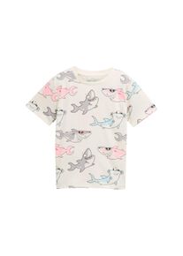 T-Shirt Tom Tailor, Jungen, Gr. 116/122, colorful shark design, Single Jersey, Obermaterial: 100% Baumwolle, regular fit, Rundhals, Shirts T-Shirt