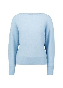 Strickpullover Zero "Strickpullover mit U-Boot Ausschnitt", Damen, Gr. 36, blau (8719), Obermaterial: 49% Polyester Pol. recyc.. 21% Polyester PES. 15% Polyamid PA. 8% Polyacryl PAN. 5% Wolle WO., Pullover Strickpullover