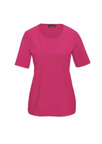 Langarm-Poloshirt GOLDNER "Gepflegtes Shirt in formstabiler Ware", Damen, Gr. 50, rosa (pink), Obermaterial: 82% Polyester PES. 18% Elasthan EL., normal, Sonstiges, Shirts Langarm-Poloshirt, Ohne