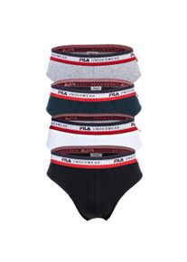 Slip Fila "Slip 4er Pack", Herren, Gr. M, bunt (schwarz, wei&szlig;, blau, grau), Obermaterial: 95% Baumwolle CO. 5% Elasthan EL., Unterhosen Slip