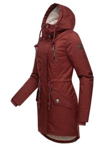 Wintermantel Ragwear "Wintermantel Elsie Melange", Damen, Gr. 3XL, rot (wine rot), Obermaterial: 100% Polyester PES. Obermaterial: Futter: 100% Polyester PES. 100% Polyester PES., M&auml;ntel Wintermantel