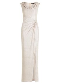Abendkleid Vera Mont "Abendkleid im Glitzer-Look", Damen, Gr. 42, EURO, wei&szlig; (cream, silber), 100% Polyester PES., Kleider Abendkleid