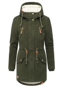 Kurzmantel Ragwear "Kurzmantel Ellsie Cordy YOUMODO", Damen, Gr. XXL, gr&uuml;n (schwarz olive), Obermaterial: 100% Baumwolle CO. Obermaterial: Futter: 100% Polyester PES. 100% Polyester PES., M&auml;ntel Kurzmantel