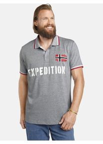Poloshirt Jan Vanderstorm "Doppelpack Poloshirt JOHAN", Herren, Gr. 7XL, grau (wei&szlig; grau), Obermaterial: 100% Baumwolle CO., Shirts Poloshirt